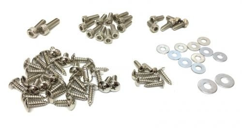 Schrauben Satz Set Verkleidung Chrom passend für Yamaha Aerox, MBK Nitro – 54 Schrauben + Unterlegscheiben zur Verkleidungsmontage