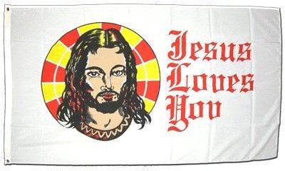 Drapeau Jesus Loves You - 60 x 90 cm