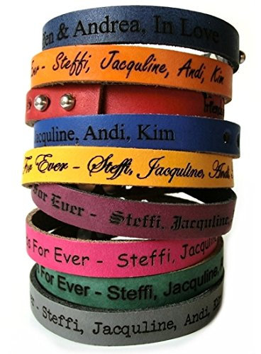 Area17 Color Lederarmband für Kinder 1 cm breit mit WUNSCH GRAVUR - lila