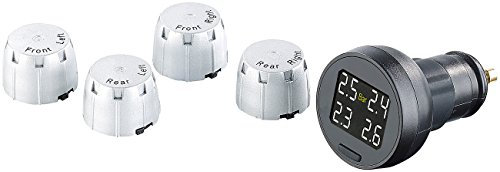 Lescars Reifendruckanzeige: Reifendruck-Kontrollsystem mit Temperaturanzeige, 12 V, USB (Reifendruckkontrollsystem, Reifendruckkontrolle, Überwachungssystem Funk)