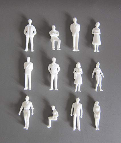 Archifreunde 25 x Modell Figuren, weiß unbemalt, für Modellbau 1:50, Modelleisenbahn Spur 0