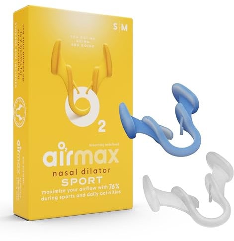 Air Max Sport nasenspreizer testpaket - Nasendilatator besser atmen - 76% mehr Luftstrom - 2 Stück in Größen S und M