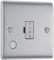 BG Electrical Unswitched Fused Spur Connection Unit with Flex Outlet, Double Pole, Raised and Slim Profile, Round Edges, Nexus Metal, Brushed Steel, 13A, NBS55