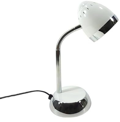 Dapo Tisch-Schreibtisch-Leuchte-Lampe TOM weiß, verstellbar, H: bis 36 cm, Fassung E14, max. 40W, Nachttisch-Kinder-Arbeits-Leuchte-Lampe