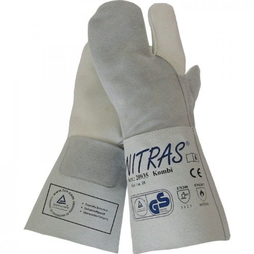 Nitras® 20935 Schweißer-Schutzhandschuh Weld - 3 Finger - grau - Größe 10