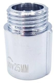 1/2 BSP (15mm) Pipe Thread Extension Female x Male Chrome Brass - 25mm Long