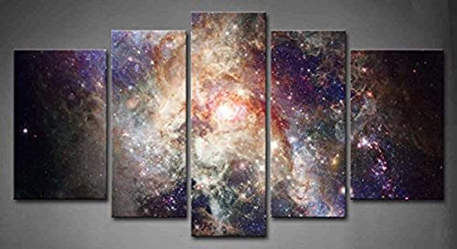 5 Panneau Étoile Champ dans Espace Et Une Nebulles Peinture Murale d'art l'image imprimée sur Toile Abstrait Photos d'œuvres d'art pour Le Bureau à Domicile Décoration Moderne