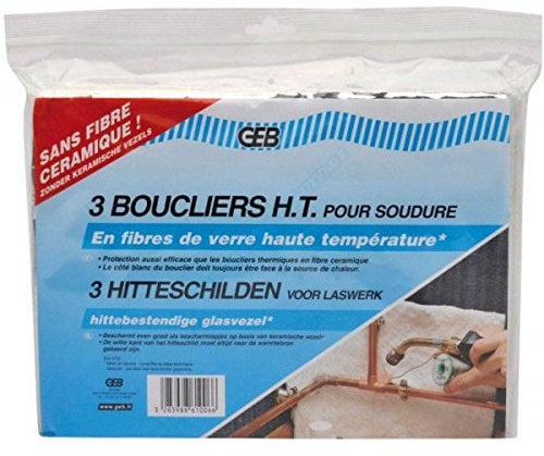bouclier thermique haute température pour soudures - 20 x 27 cm - pack de 3 - geb