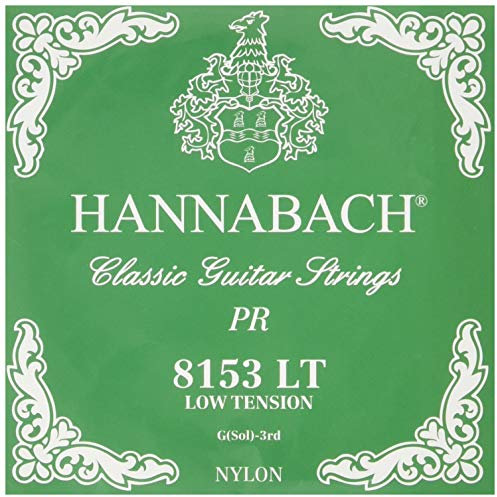 Hannabach Cuerdas para Guitarra Clásica Serie 815, Tensión Baja, G3, Sol3, Plateado Especial
