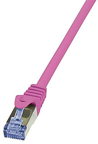 LogiLink CQ3059S Cat.6A 10G S/FTP PIMF PrimeLine Patch Cable, 2 Meter Length, Pink, Pink, 2 Meter Length
