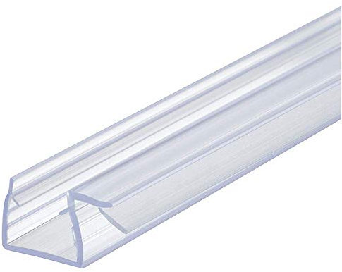 Gedotec Duschlippendichtung für Duschtüren wasserabweisend | 1 Stück - Profil-Dichtung 90° | Länge: 2 m | Duschdichtung 8mm - 10mm| Türdichtung PVC Transparent | Duschkabinen Dichtungen Duschwand