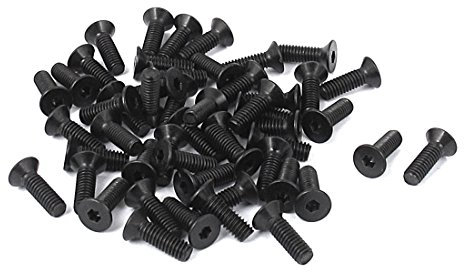 sourcing map 50 Stück M2,5x 8mm Senkkopfschrauben 10.9 Carbon Stahl Senkkopf Innensechskant Schraube