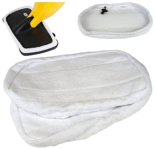 2 x Microfibre Cloth Replacement Pad Refills Quest Steam Mop Floor Cleaner Wooden Hard Floor Rug Carpet No Detergents
