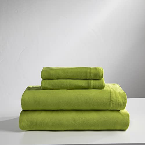 BALTIC LINEN Completo lenzuola in jersey di cotone, 4 pezzi, colore: verde lime