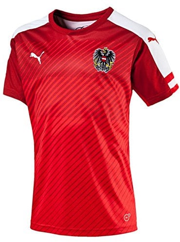 PUMA Kinder Trikot Austria Home Replica Shirt, Red/White, 140