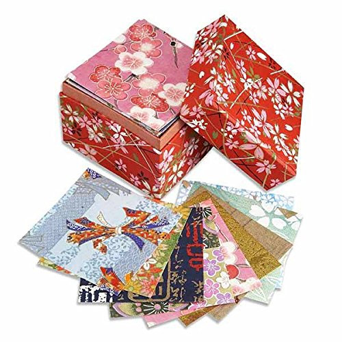 Zen Minded Japanisches Origami-Papier - Große Box - 200 Qualität Washi Blätter - 5,7cm Mit Traditionellen Design