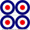 4 Vinylaufkleber Kokarden der Royal Air Force Typ D, 5 cm
