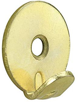 HEAVY DUTY PICTURE HOOKS - 1 HOLE - Brass Finish - PACK OF 4 - HANG HEAVY PICTURES AND MIRRORS by Ikon Picture Hooks