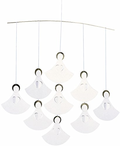 Flensted,f085a,Angel AA8Chorus 9Mobile, Stahl, weiß/Gold,35x35cm