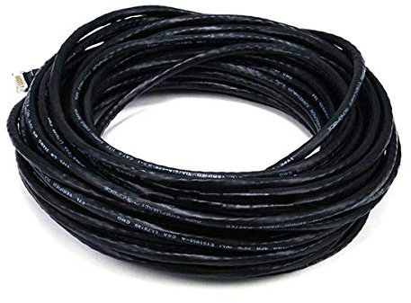 Monoprice Cat6 Ethernet-Patchkabel – Snagless RJ45, Fullboot, 24 AWG, reiner blanker Kupferdraht, 550 MHz, UTP, 15 m, Schwarz