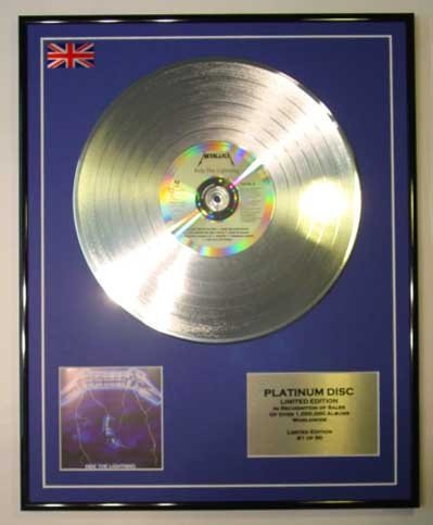 METALLICA/Limitierte Edition Platin Schallplatte/RIDE THE LIGHTNING