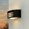 Licht-Erlebnisse Außenwandleuchte Aluminium Kunstglas Schwarz IP44 Tür Eingang T:12,5 cm E27 max. 60 W Up & Down Moderne Außenleuchte Wand FLANDERN