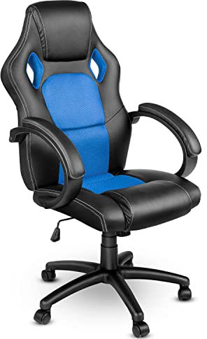 TRESKO® Sedia da ufficio Poltrona ufficio Versione Racing 14 diferente colores, braccioli imbottiti, inclinazione, sollevare SGS testato