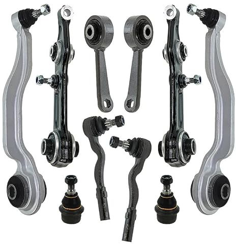 BESTPRICE 2x Querlenker vorne unten, 2x Querlenker vorne unten hinten, 2x Koppelstange, 2x Spurstangenkopf, 2x Traggelenk unten außen Kompatibel mit MERCEDES-BENZ CLS (C219), E-Klasse (W211)(S211)