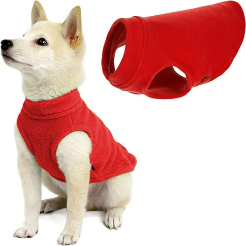 Gooby Hundeweste für kaltes Wetter, Stretch-Fleece, Größe M, Rot