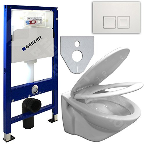 GEBERIT WC-Sitz Soft-Closin, Wand WC beschichtet, Modern, silver, Toilettensitz