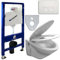 GEBERIT WC-Sitz Soft-Closin, Wand WC beschichtet, Modern, silver, Toilettensitz