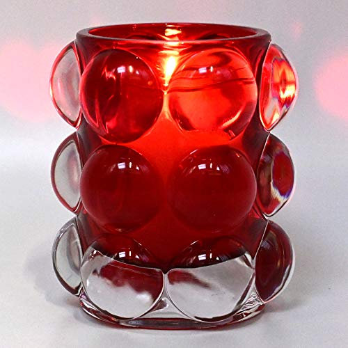 Bolsius ReLight® Kerzenhalter Bubble 98/84mm rot inkl. Nachfüller