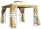 Outsunny Gazebo da Esterno o Giardino 3x3m con Zanzariera, Telaio in Acciaio e Doppio Tettuccio, Beige