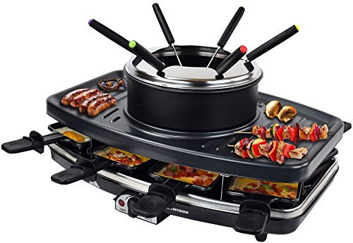 Syntrox Germany Freiburg 3 in 1 Raclette-Grill-Fondue-für 8 Personen