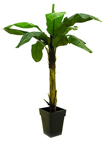artplants.de Kunstpalme Bananenbaum mit 9 Blättern, 220cm - Künstlicher Baum - Deko Bananenbaum