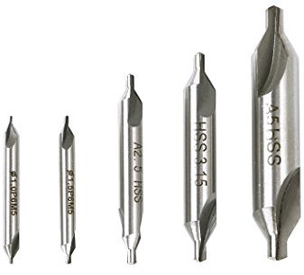 Malayas® Set 5 pezzi Punte da Trapano lta velocità acciaio HSS Countersink 60° Centro combinato Spotting Drill Bits