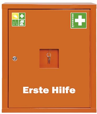 SÖHNGEN Verbandschrank orange 490x560x200mm Feinblech 1türig