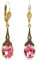 Rosa Ohrringe Gold platiniert mit Markenkristallen NOBEL SCHMUCK