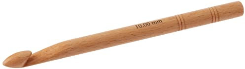 KNITPRO – Basix (10,00 mm) Häkelnadel aus Birke – 1 Stück, Beige