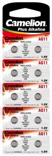 Camelion Alkaline Knopfzellen, AG11 / LR721 / SB-AK / 362 / V362 / SR721SW / 280-29, 1.5V - 10 Stück