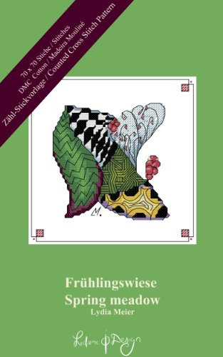 Tangled Frühlingswiese - Tangled Spring Meadow (Deutsch / English): Zählmuster für Kreuzstich, Vorlage in Farbe und Symbolen - Counted Cross Stitch Pattern, Colored, With Symbols