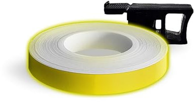 4R Quattroerre.it - 10283 - Wheel Stripes Rifrangente, Giallo, 7 mm x 6 mt, con Applicatore