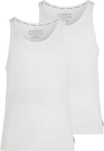 Calvin Klein Canotte Uomo Confezione da 2 Slim Fit, Bianco (White), XL