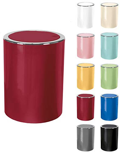 KW Clappe 5Ltr Plastic Swing Bathroom/Kitchen/Small Waste/Office Bin (Red)