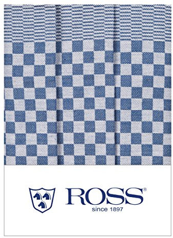 Ross 3er Pack Baumwoll-Geschirrtücher Gebild blau 45x65 cm