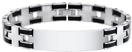 Lotus Style Herrenarmband Edelstahl 316L Armband de Design | Elegant, Bequem und Wasserdicht, Herrenarmbänder, Silberfarben 197.00 mm LS1177-2/4, Ideal als Geschenk