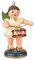 Engel mit Trommel - 6,5cm / Weihnachtsengel - Original Erzgebirge Engel -Hubrig Volkskunst