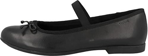 Geox Girls J Plie' Ballerina, Black, 10 UK