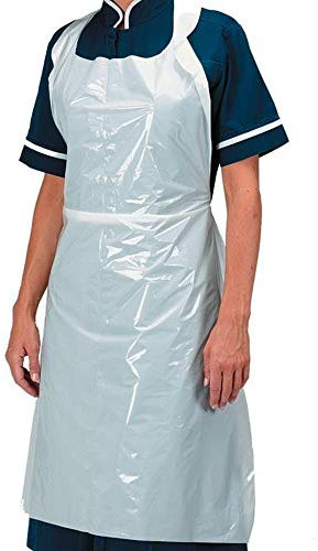 200 Flat Packed White Disposable Antibac Aprons