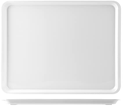 H&H Vassoio con Bordo Melamina 45X352 ARO Tavola Tessili, Bianco, 1 pezzo
